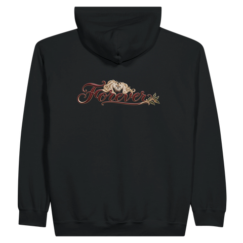Forever – Pferdepaar und Olivenzweig – Zip-Hoodie mit Rückendruck