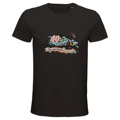 40 und voll im Galopp – Bio-T-Shirt Herren