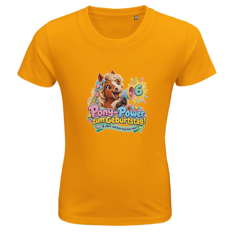 Pony-Power zum Geburtstag! (6 Jahre) – Kinder-T-Shirt Bio