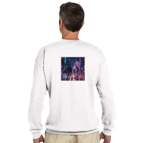 Neonstadt bei Nacht – Pullover mit Rückendruck