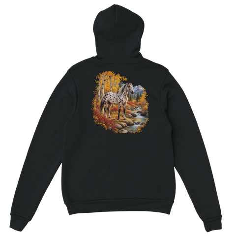 Appaloosa im herbstlichen Espenwald – Hoodie mit Rückendruck