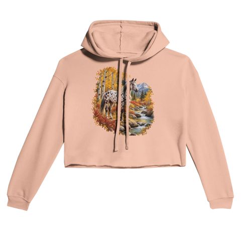 Appaloosa im herbstlichen Espenwald – Cropped Hoodie