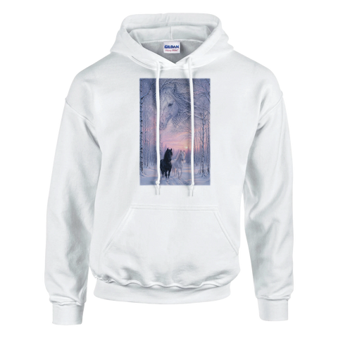 Birkenwinter im Abendrosa – Hoodie