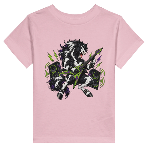 Heavy-Metal-Pferd mit Gitarre – Kleinkind-T-Shirt