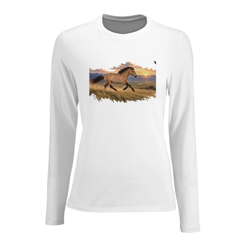Falbe in der Steppe – Damen-Langarmshirt