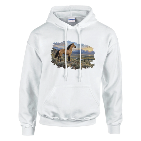 Buckskin über dem Salbeital – Hoodie