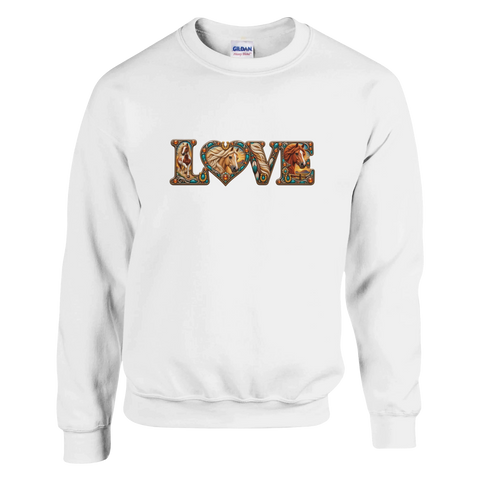 Love – Westernpferde in Türkis – Pullover