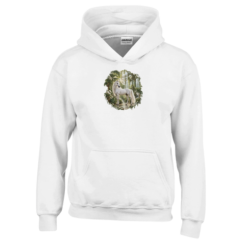 Weißes Pferd im viktorianischen Glashaus – Kinder-Hoodie