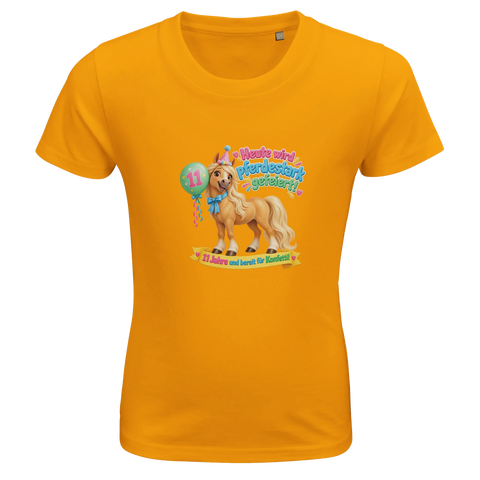 Heute wird pferdestark gefeiert! (11 Jahre) – Kinder-T-Shirt Bio