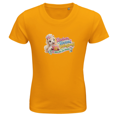Kuchen, Kerzen, Lieblingspony! (10 Jahre) – Kinder-T-Shirt Bio