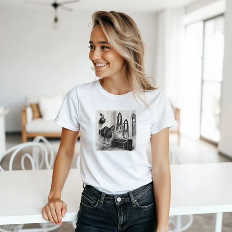 Sattelkammer als Aquarell – Damen-T-Shirt