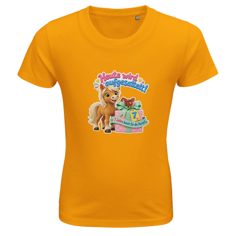 Heute wird aufgesattelt! (7 Jahre) – Kinder-T-Shirt Bio