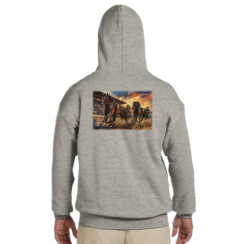 Trabrennen im Farbrausch – Hoodie mit Rückendruck