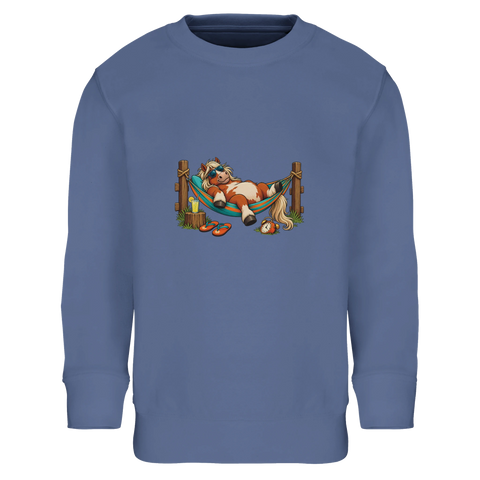 Urlaubs-Pony in der Hängematte – Kinder-Pullover