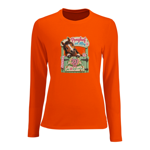 Ponyhof statt Alltag! – Damen-Langarmshirt