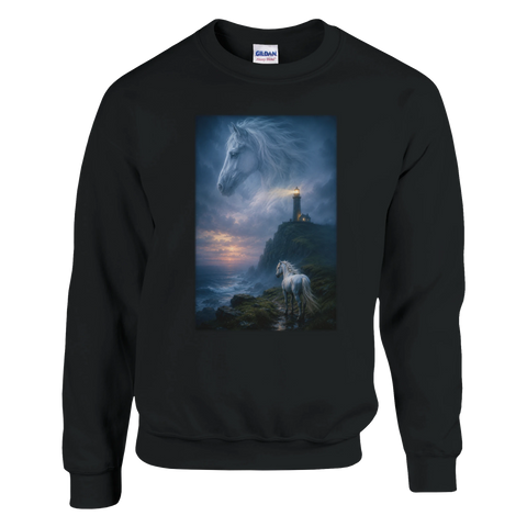 Leuchtturm im Nebelmorgen – Pullover