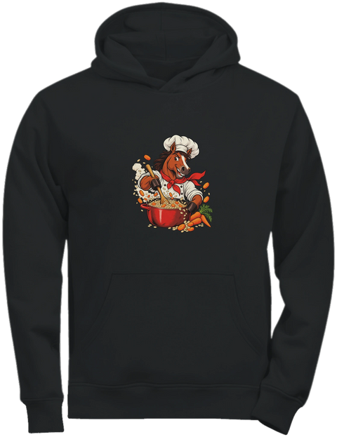 Koch-Pferd mit Möhreneintopf – Kinder-Hoodie Tee Jays