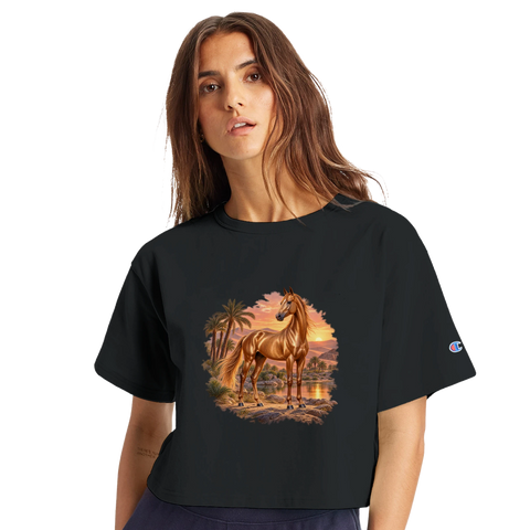 Akhal-Teke an der Wüstenoase – Crop-Top