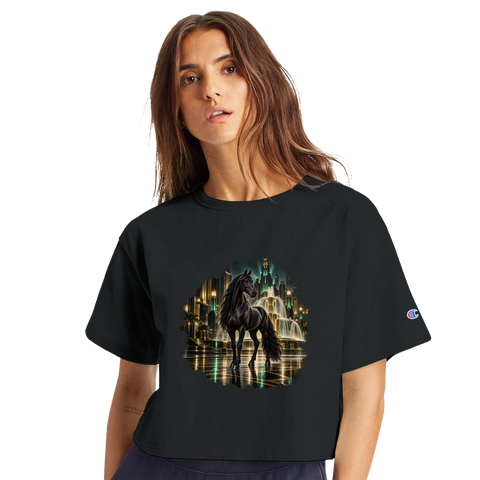 Rappe in der Art-déco-Stadtnacht – Crop-Top