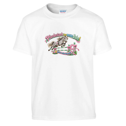 Pferdestark ins neue Jahr! (9 Jahre) – Kinder-T-Shirt