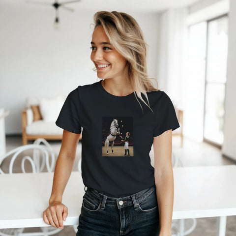 Pferdeshow mit Jonglage – Damen-T-Shirt