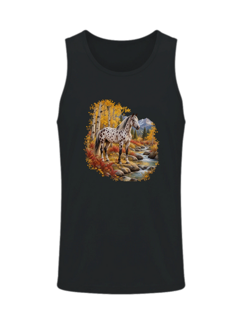 Appaloosa im herbstlichen Espenwald – Herren-Tank-Top