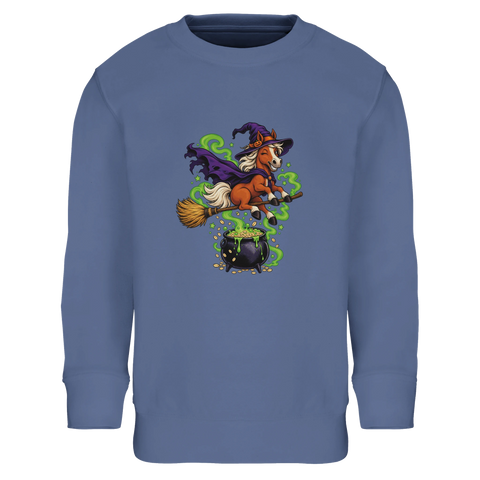 Hexenpferd am Zauberkessel – Kinder-Pullover