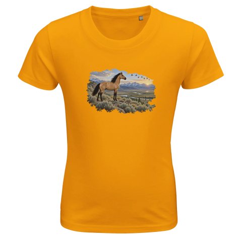 Buckskin über dem Salbeital – Kinder-T-Shirt Bio