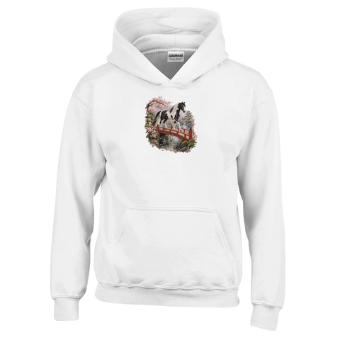 Pinto im japanischen Kirschgarten – Kinder-Hoodie
