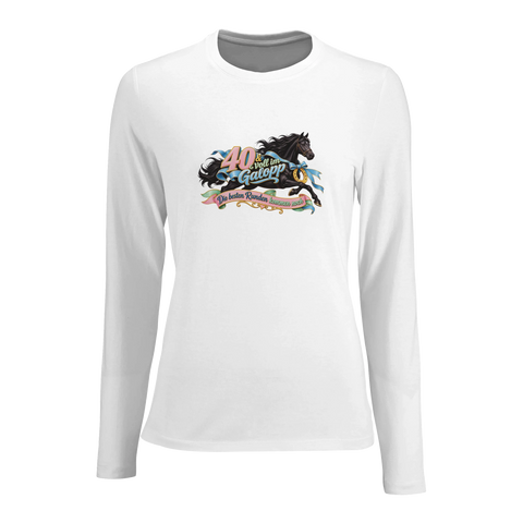 40 und voll im Galopp – Damen-Langarmshirt