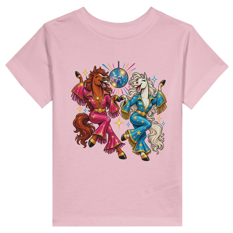 Disco-Pferde im Glitzeranzug – Kleinkind-T-Shirt