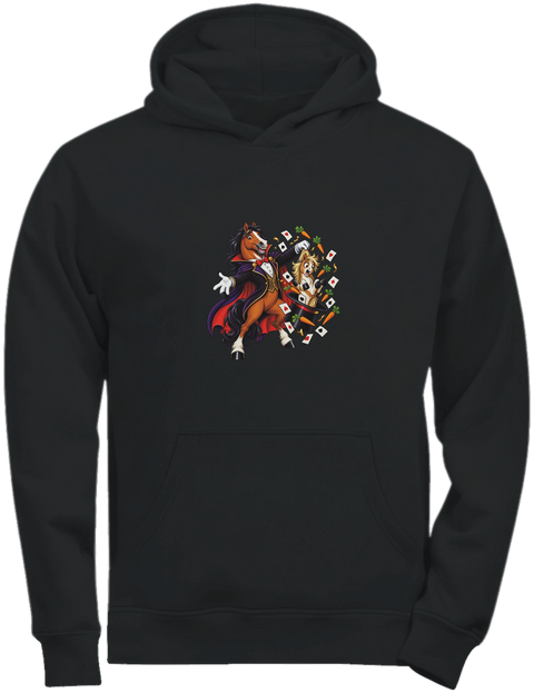 Zauberer-Pferd mit Zylinder – Kinder-Hoodie Tee Jays