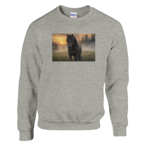 Nebelmorgen auf der Wiese – Pullover