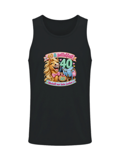 40 und sattelfest – Herren-Tank-Top