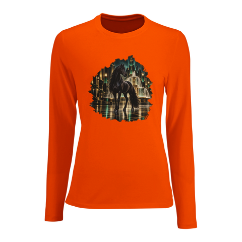 Rappe in der Art-déco-Stadtnacht – Damen-Langarmshirt