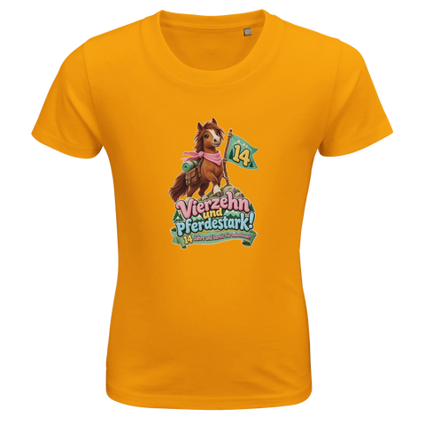 Vierzehn und pferdestark! (14 Jahre) – Kinder-T-Shirt Bio