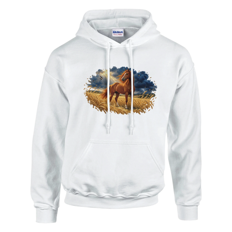 Fuchs im Weizenfeld vor dem Gewitter – Hoodie