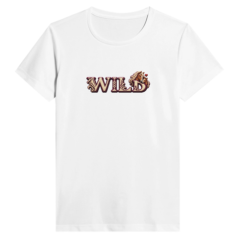 Wild – Stute und Fohlen in Bordeaux – Performance-Shirt Damen