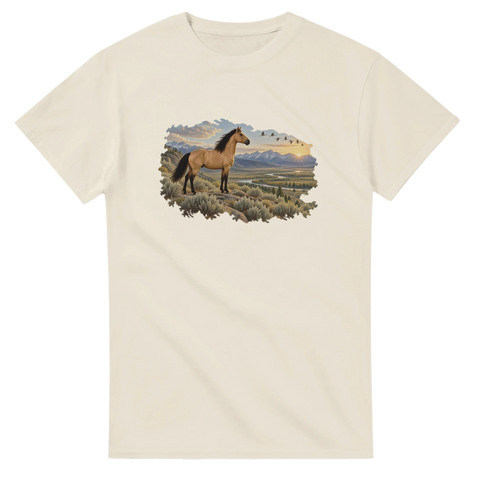 Buckskin über dem Salbeital – T-Shirt