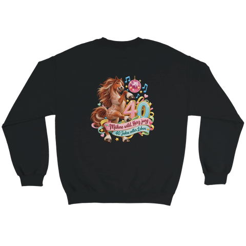 Mähne wild, Herz jung – Pullover mit Rückendruck