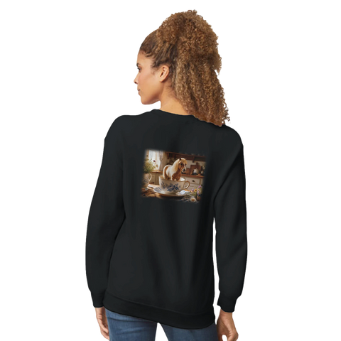 Pony in der Teetasse – Pullover mit Rückendruck