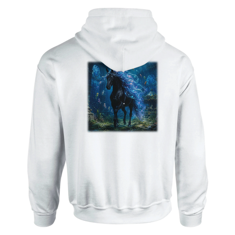 Tiefseepferd – Hoodie mit Rückendruck