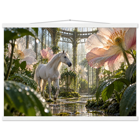 Schimmel im Glashaus der Riesenblüten – Poster mit Leisten 50×70 cm