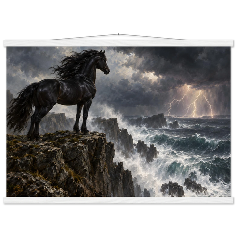 Rappe auf der Sturmklippe – Poster mit Leisten 50×70 cm