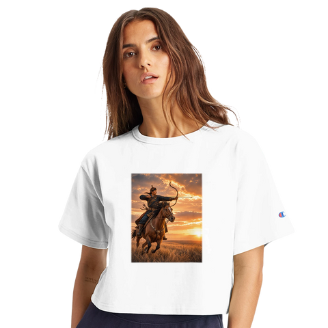 Reiterbogenschütze im goldenen Sonnenuntergang – Crop-Top