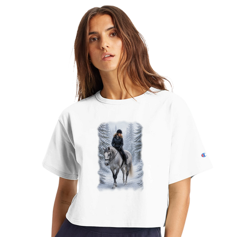 Reiterin im Schneewald – Crop-Top
