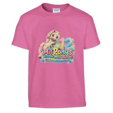 Mit Ponys wird die Welt bunter! (12 Jahre) – Kinder-T-Shirt