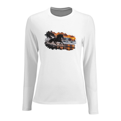 Rappe am Vulkanstrand – Damen-Langarmshirt
