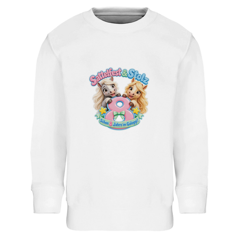 Sattelfest und Stolz (8 Jahre) – Kinder-Pullover