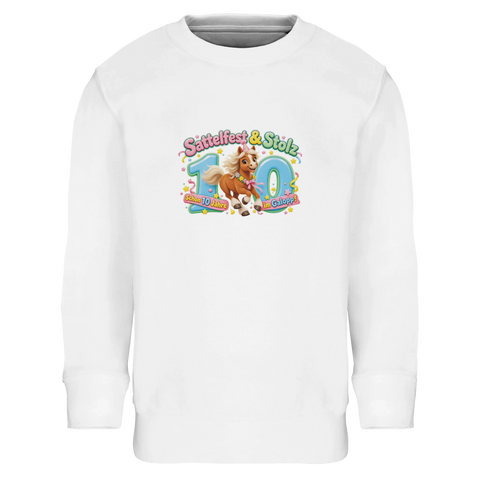 Sattelfest und Stolz (10 Jahre) – Kinder-Pullover